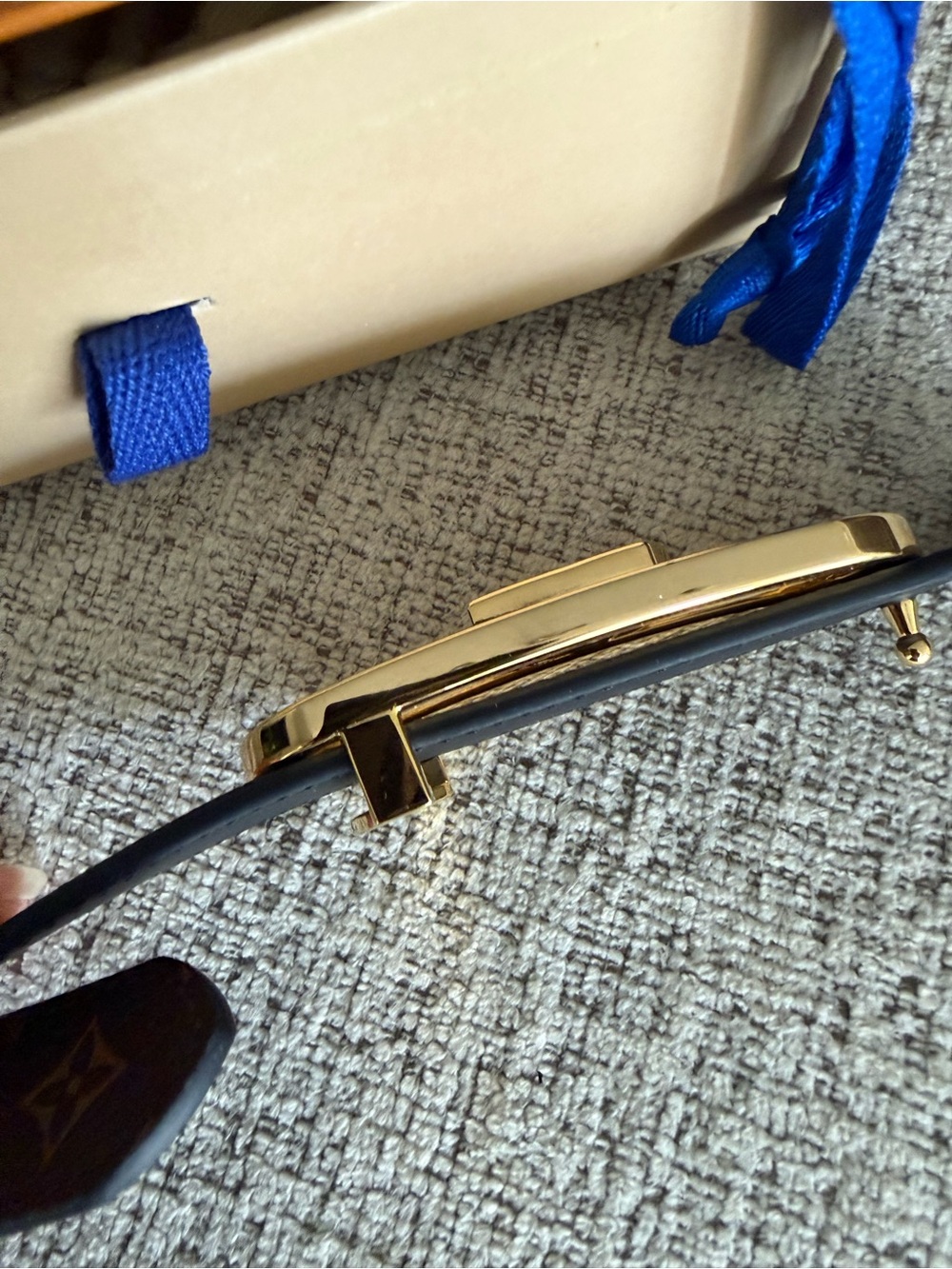 Louis Vuitton Monogram Belt with Gold LV Buckle - Brown - Picture 13 of 13
